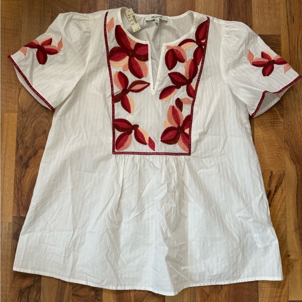 NWT Madewell Fable Embroidered Top